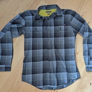 Eddie Bauer Men's Plaid Shirt - Blue and Black